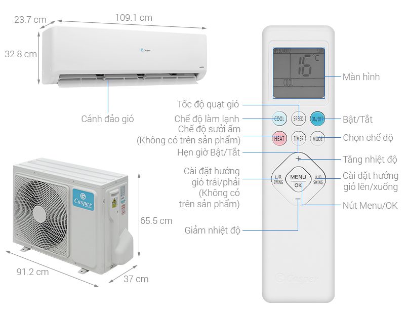 casper inverter 25 hp gc 24is35 kich thuoc